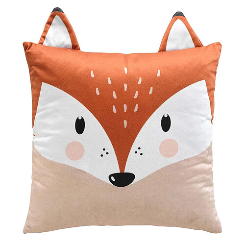 Douceur D'Interieur Coussin Déco Enfant en Velours Roxy 40x40cm Orange