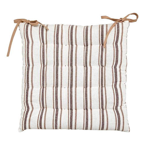 Atmosphera Galette de Chaise à Rayures Groove 38x38cm Beige