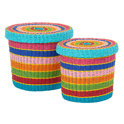 Paris Prix Lot de 2 Paniers de Rangement Seann 32cm Multicolore