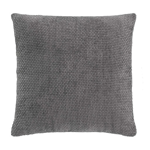 Douceur D'Interieur Coussin Déco en Velours Chenillé Leo 45x45cm Anthracite