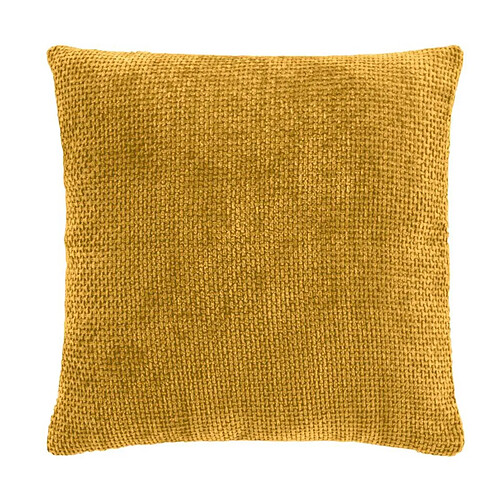 Douceur D'Interieur Housse de Coussin en Velours Chenille Leo 40x40cm Ocre