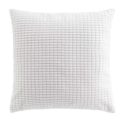 Douceur D'Interieur Coussin Déco en Velours Relief Swing 45x45cm Blanc