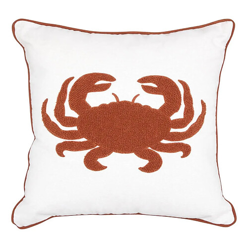 Atmosphera Coussin Déco Brodé Océania 45x45cm Blanc