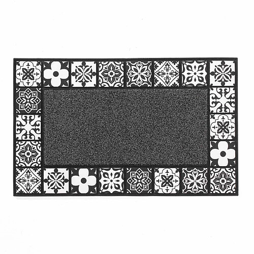 Douceur D'Interieur Tapis d'Entrée Déco Carociment 45x75cm Gris