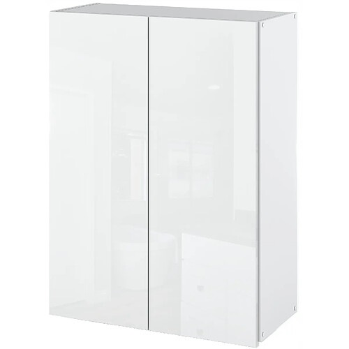 Stiv-Meubles Armoire murale blanc brillant 60 cm - Meuble haut et colonne pour salle de bain