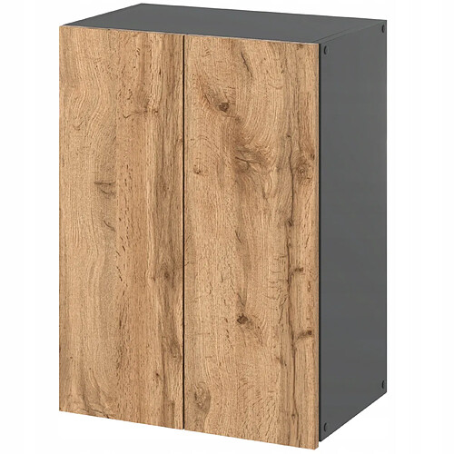 Stiv-Meubles Armoire murale Grise & Chêne Wotan 40x25x60cm - Meuble haut et colonne pour salle de bain