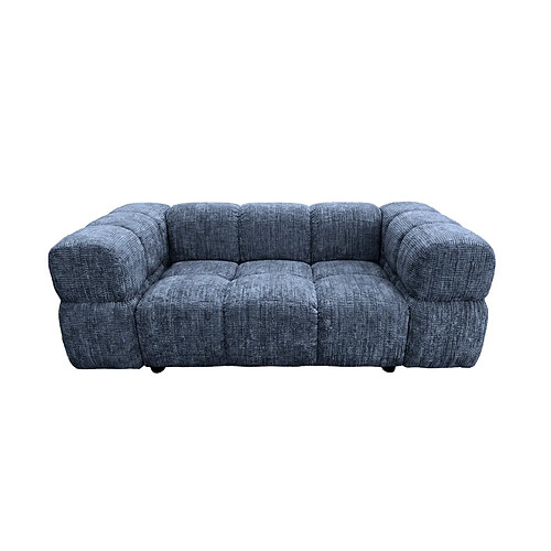 Casanova Canapé droit tissu chenille 2 places Bleu