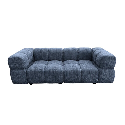 Casanova Canapé droit tissu chenille 2 places Bleu