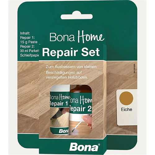 Bona Kit réparation parquet chêne, Set réparation 4 pièces, repar
