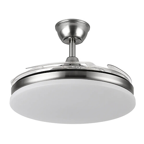 Autres Temps Ventilateur plafond LED Yatek KALA 59W nickel pales retractables telecommande
