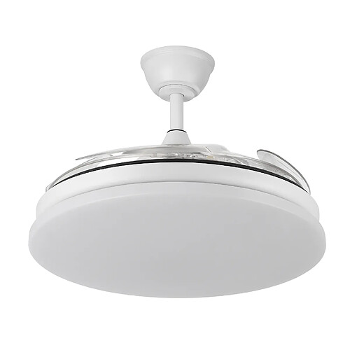 Autres Temps Ventilateur plafond LED Yatek KALA 59W blanc pales retractables telecommande