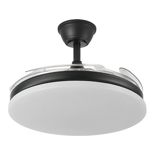 Autres Temps Ventilateur de plafond LED Yatek KALA 59W noir avec pales retractables