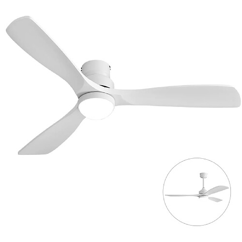 ByteLike Ventilateur de plafond lumineux 52 pouces à 3 pales en bois massif