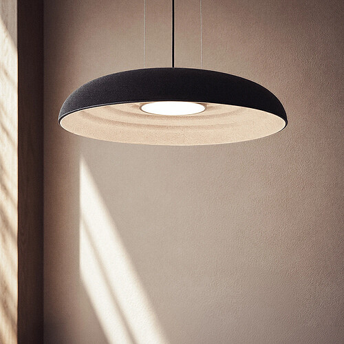 Ledkia Suspension Acoustique LED 18W Feutre Misis-S Noir