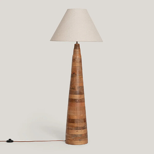 Ledkia Lampadaire Bois Zeil Rajesh ILUZZIA Beige