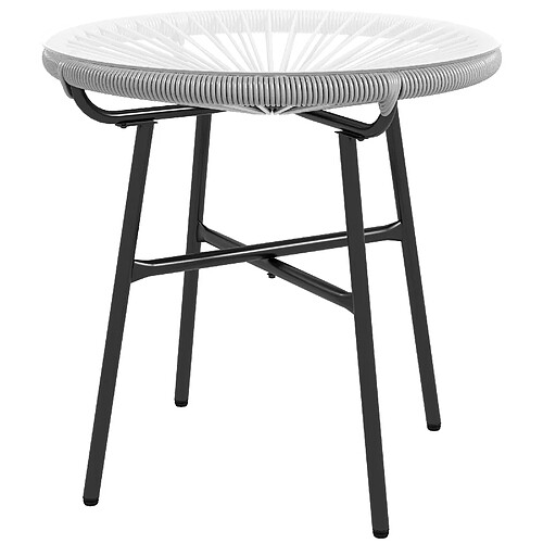 Table Voloson basse de jardin, en métal avec plateau en verre, 50 x 50 x 50 cm, grise