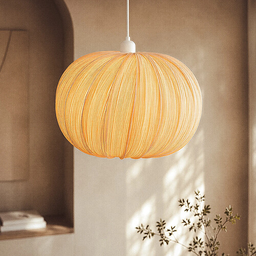 Ledkia Suspension Bambou Korowai Textile blanc