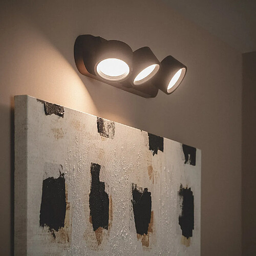 Ledkia Lampe Murale LED 15W Métal CCT Sélectionnable Cundra 3 Spots Noir