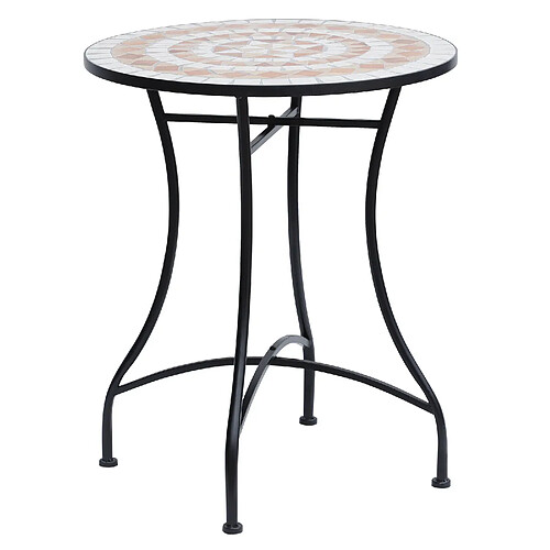 Table Voloson de jardin mosaïque, en acier, 60 x 60 x 71 cm, orange