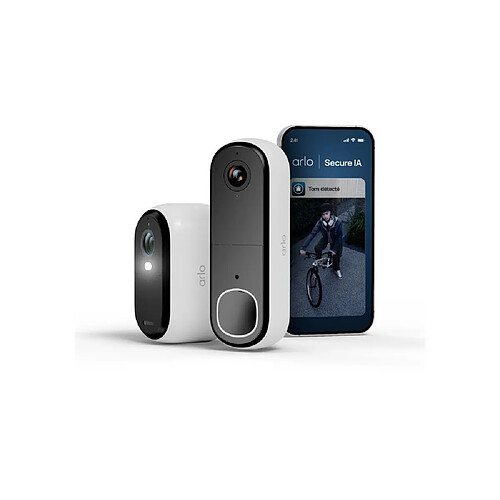 ARLO Essential 3 - Caméra 2K Extérieure & Sonnette Vidéo HD - Blanc
