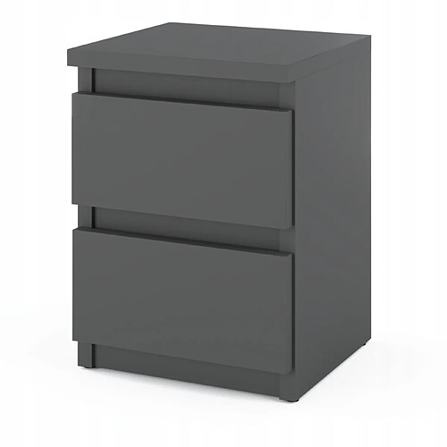 Stiv-Meubles Table de chevet Gris 30x30x42CM 2 tirrois -meuble de nuit pour chambre à coucher loft