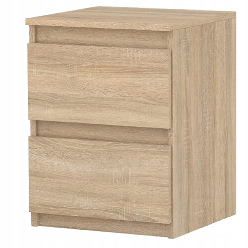 Stiv-Meubles Table de chevet Chêne Sonoma 40X40X54cm, 2 tiroirs, meuble de nuit pour chambre à coucher
