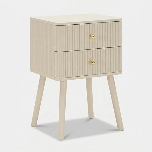 Mauro Ferretti Table de chevet 2 tiroirs en bois et MDF Shy