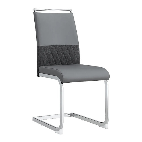 STILVORA Chaise de salle à manger 42/45 cm grise en métal avec dossier ergonomique