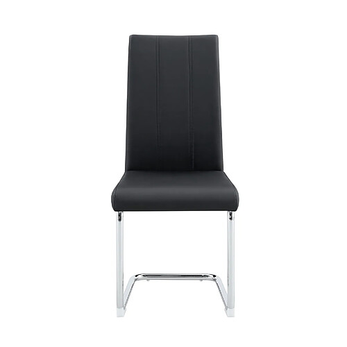 STILVORA Chaise de salle à manger noire en métal et PU avec assise ergonomique