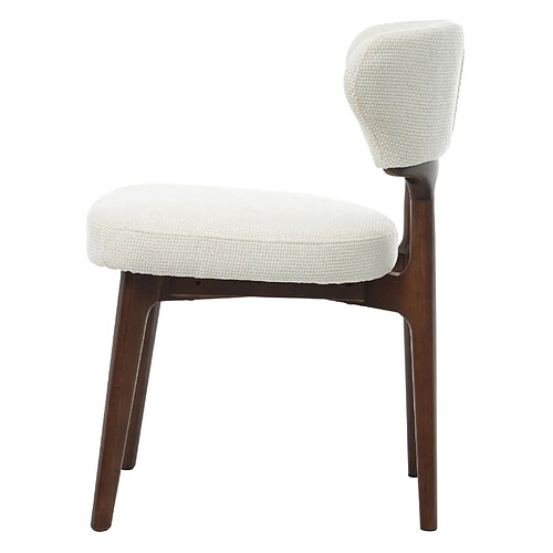 STILVORA Lot de 6 chaises de salle à manger beige clair en chenille et bois massif rembourré