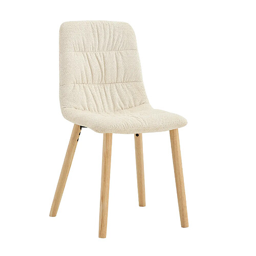 STILVORA Chaise de salle à manger 44/40/88 cm blanche en tissu et bois massif lot de 2