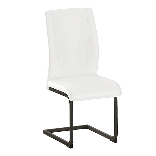 STILVORA Lot de 2 chaises de salle à manger 44,5/43/50 cm blanches en simili cuir ergonomiques