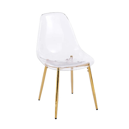 STILVORA Chaise 4 pièces doré en ABS et métal avec design transparent polyvalent