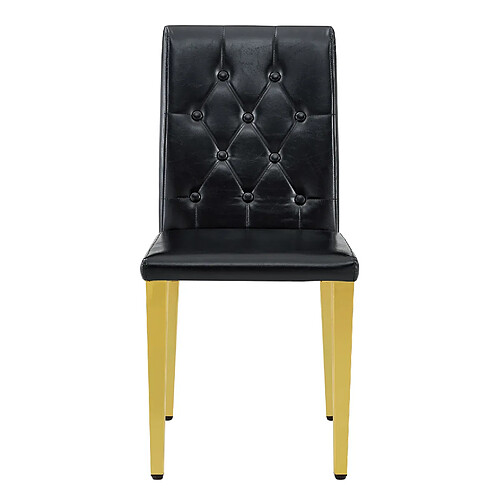 STILVORA Lot de 4 chaises de salle a manger 42/43/89 cm noir et or en PU et metal