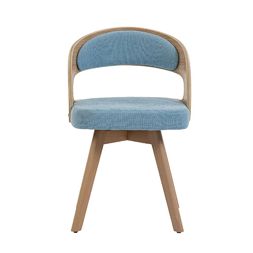 STILVORA Chaise de salle à manger 44/41/75 cm bleue en lin avec assise pivotante