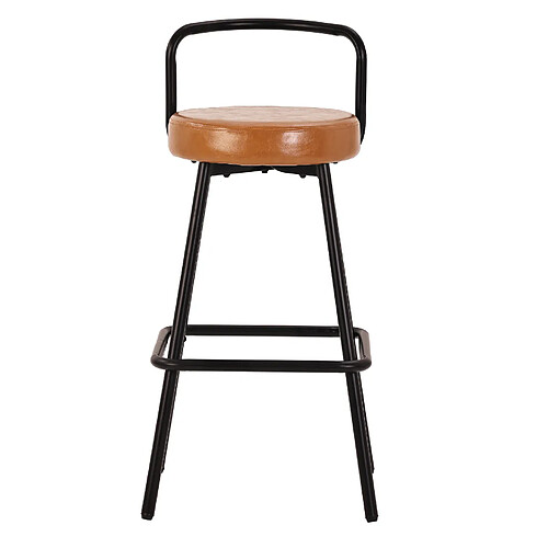STILVORA Lot de 4 tabourets de bar 37/37/90,5 cm marron en métal et PU avec dossier