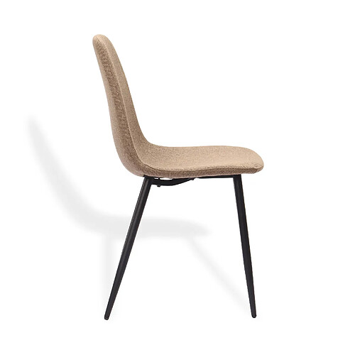 STILVORA Chaise de salle à manger marron en tissu et métal lot de 2 minimaliste