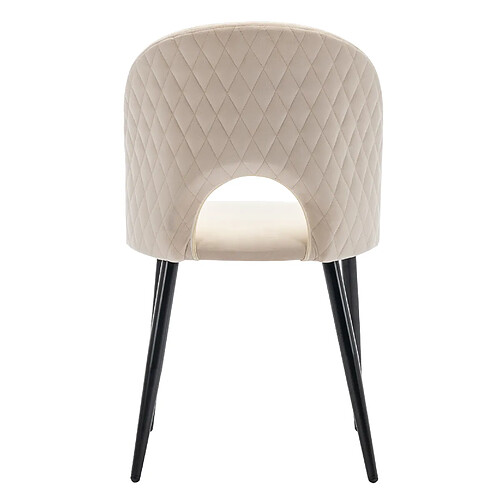 STILVORA Lot de 6 chaises de salle à manger 47/44/84 cm beige en velours pieds réglables