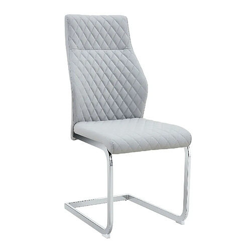 STILVORA Chaise de salle à manger 100 cm gris clair en similicuir PU avec dossier haut lot de 2