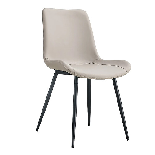 STILVORA Lot de 4 chaises de salle à manger gris chaud et noir en métal et simili cuir