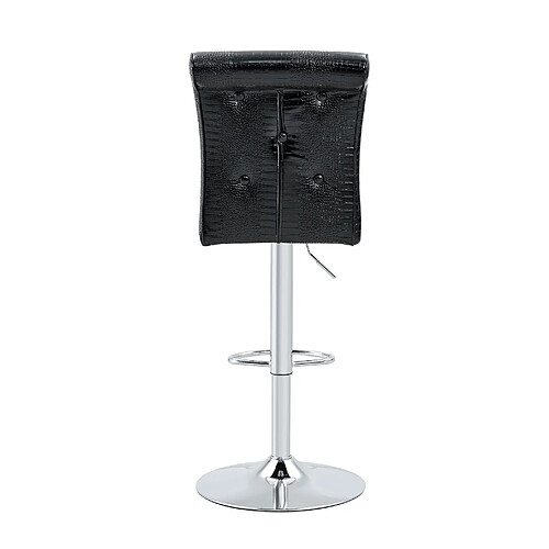 STILVORA Lot de 4 chaises de bar noires en PVC avec détails cristal et style vintage