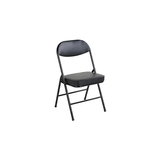 STILVORA Chaises pliantes noires en acier avec assise rembourrée lot de 4