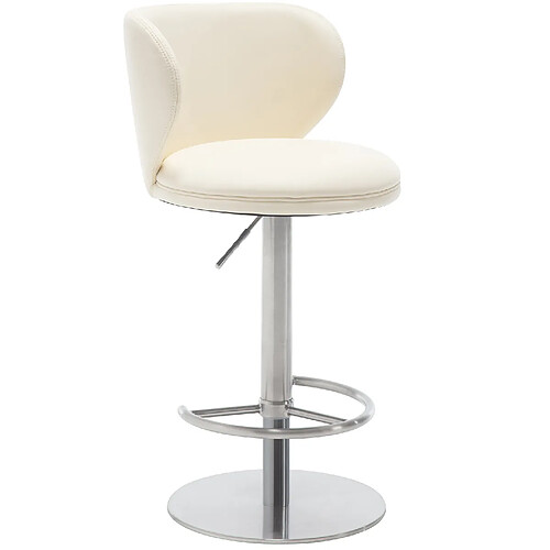 STILVORA Tabouret de bar 57,9/83,1 cm blanc en acier inoxydable réglable et pivotant