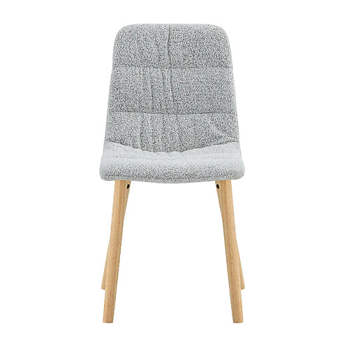 STILVORA Chaise de salle à manger 44/40/88 cm gris clair en tissu et bois massif lot de 2