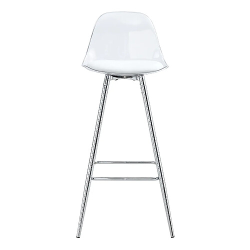 STILVORA Lot de 2 chaises de bar argent et transparent en métal et plastique ergonomiques