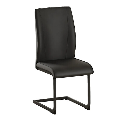 STILVORA Lot de 2 chaises de salle à manger 44,5/43/50 cm noir en simili cuir ergonomiques