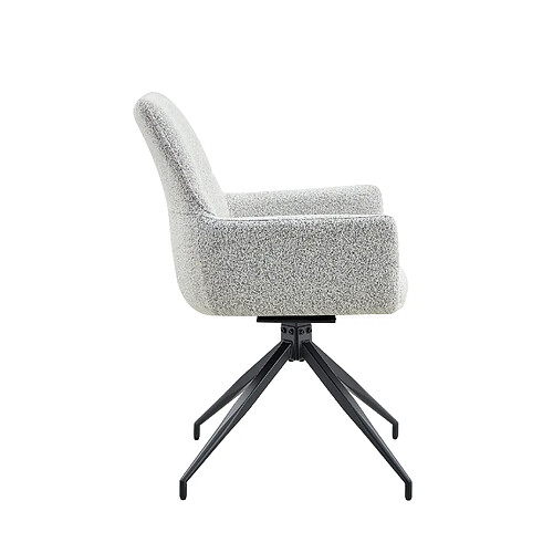 STILVORA Chaise pivotante 85 cm gris clair et noir en tissu et métal lot de 2