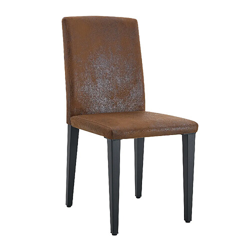STILVORA 2 chaises de salle à manger 41/90 cm marron noir en tissu et métal ergonomiques