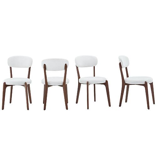 STILVORA Lot de 2 chaises de salle a manger 48,5/55,5/84 cm blanc en lin confortables