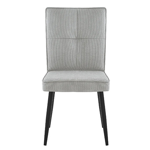 STILVORA Chaise de salle a manger lot de 2 gris clair en chenille et metal au motif pied-de-poule